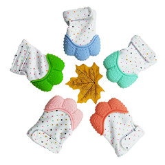 卡通新款嬰兒硅膠磨牙手套寶寶磨牙膠兒童手套防咬手指玩具牙膠