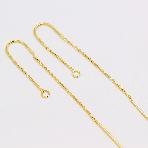 S925 sterling silver U-shaped ear wire DIY handmade semi-finished earrings accessories cross chain earrings chain-shaped ear wire