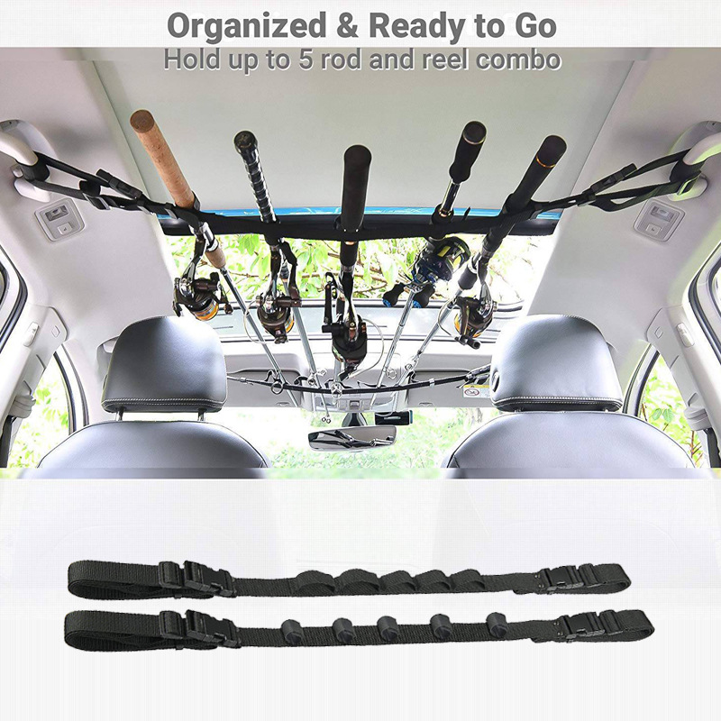Universal Vehicle-mounted Fishing Rod Holder Car Road Subway Fishing Rod Holder Outdoor Multi-functional Vehicle Fixed Fishing Rod Strap