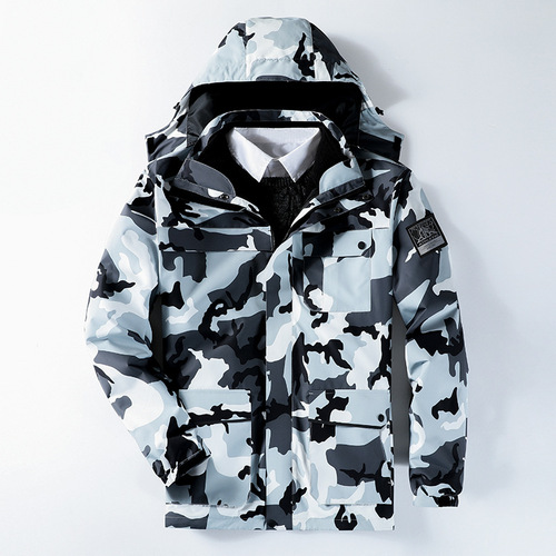 23 Autumn and Winter Outdoor Jacket Women's Three-in-One Fleece Two-piece Set Windproof and Waterproof Mountaineering Suit Men's Group Purchase Customization