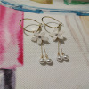 Retro silver needle, earrings from pearl, silver 925 sample, wholesale