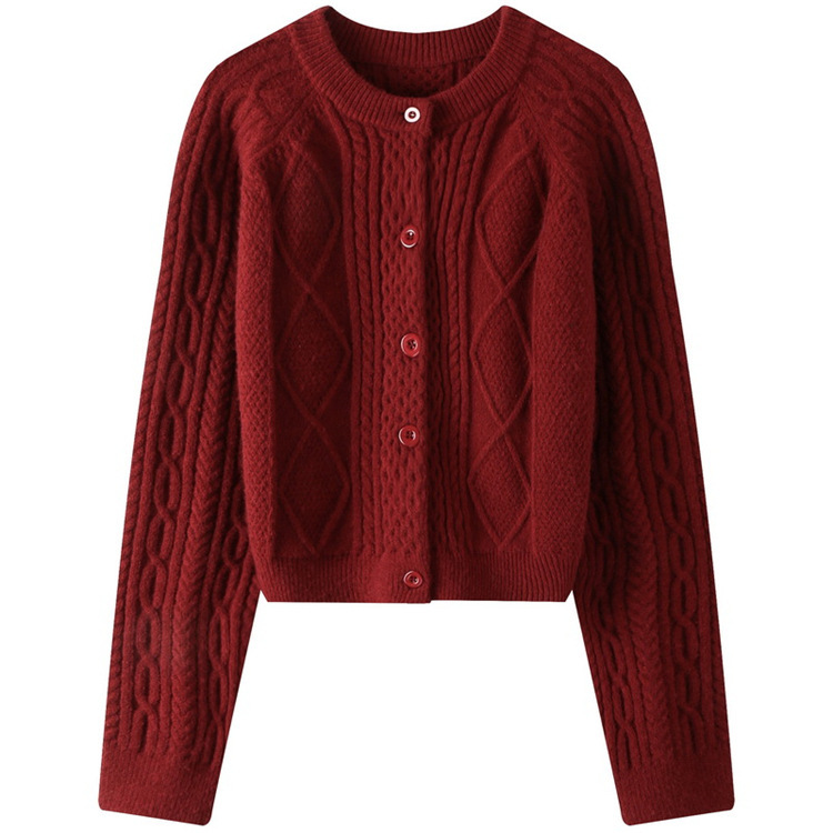 Autumn knitted short cardigan