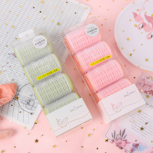 Fashionable self-adhesive hair rolls 12 pieces into the curling barrel pear flower curly bangs PP hair curlers air curls ladies sticky hair curlers