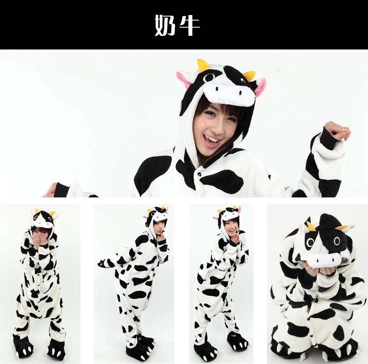 漫画フランネル秋冬十二生肖鶏犬蛇羊兎猿鼠馬動物連体パジャマ男女ホーム服