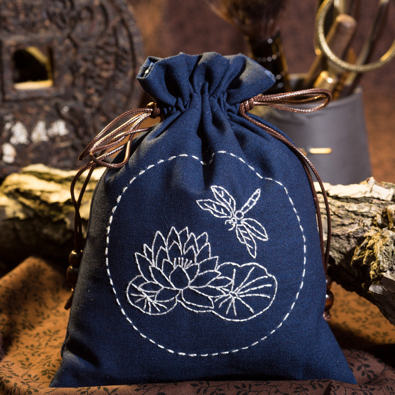 Jinhao bordado hecho a mano material de bricolaje bolsa Cordón portátil Lu bordado cosmético bolsa no Cruz puntada bolsa de almacenamiento