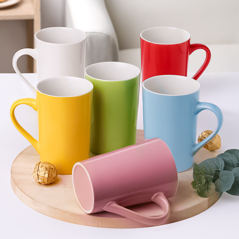 Creative personality digital Cup household ceramic cup living room breakfast cup small fresh mug 6 set