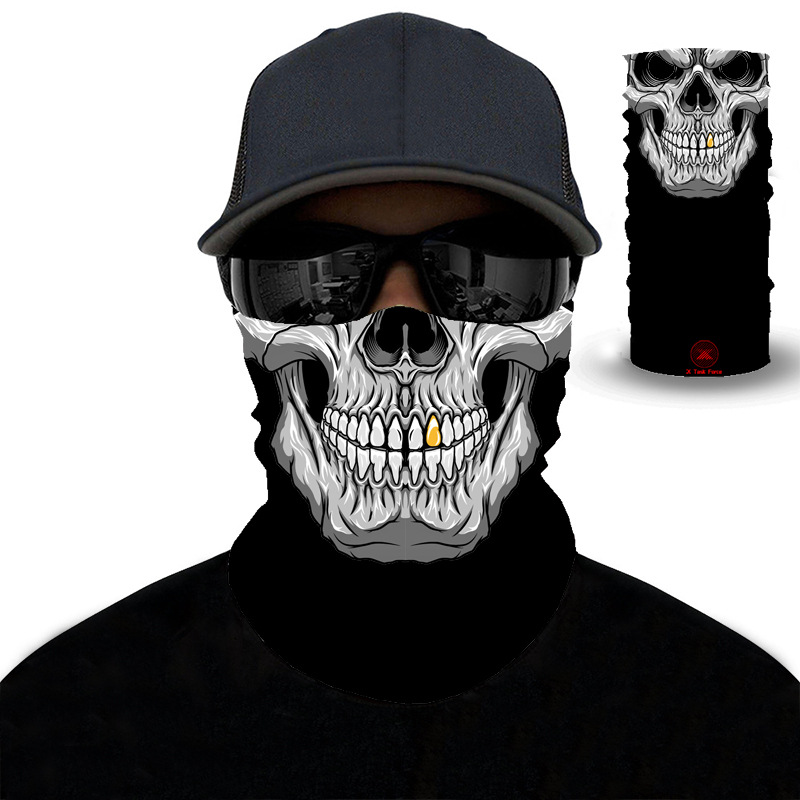 3D print clown skull Magic Turban riding fishing black python camouflage face mask men's and women's mask