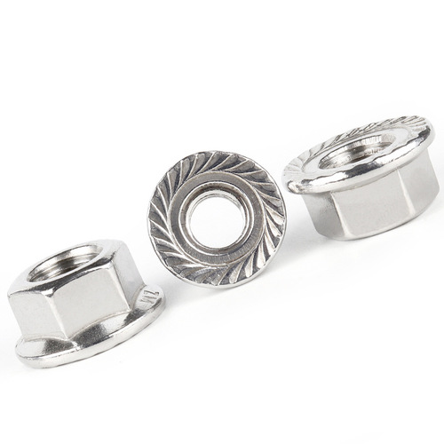 304/201/316 stainless steel flange nut hexagonal padded anti-loosening anti-slip screw cap M3M4M5M6M8M10