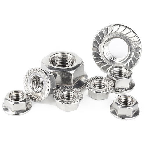 304/201/316 stainless steel flange nut hexagonal padded anti-loosening anti-slip screw cap M3M4M5M6M8M10