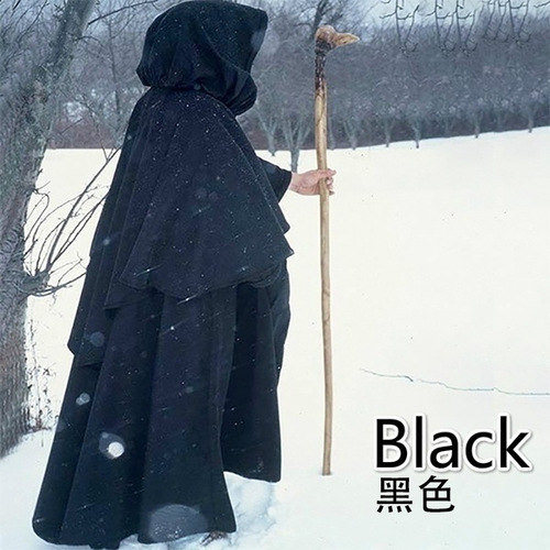 Medieval 5-color cloak hooded robe cloak monk robe cloak long-sleeved wizard wizard cloak cosplay
