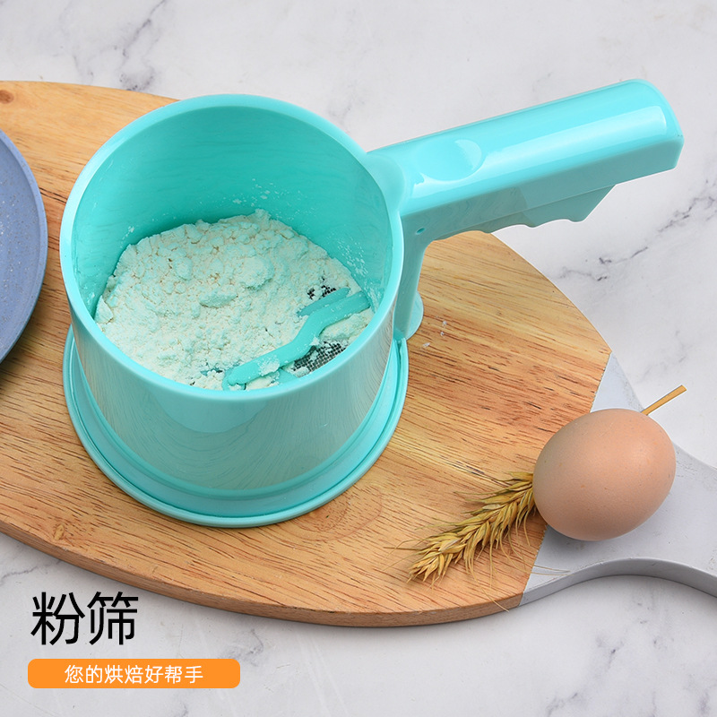Factory direct sales semi-automatic flour sieve baking tools manual powder sieve household handheld flour sieve filter