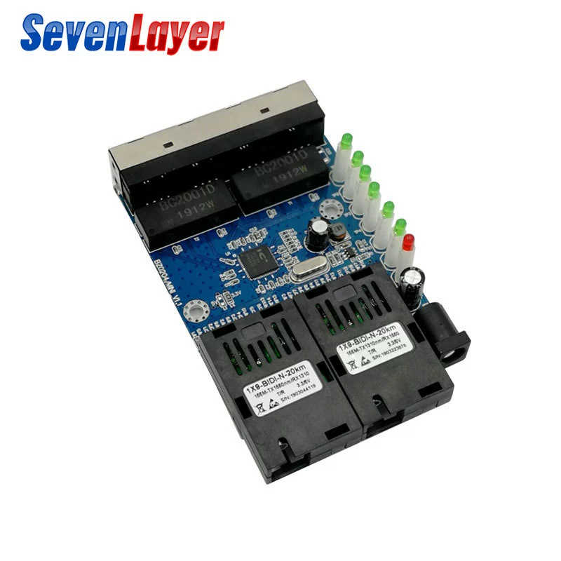 2 Light 4 Electric Mini Switch 100M Optical Witches Four Electric Power Model Optoelectronics Network PCBA