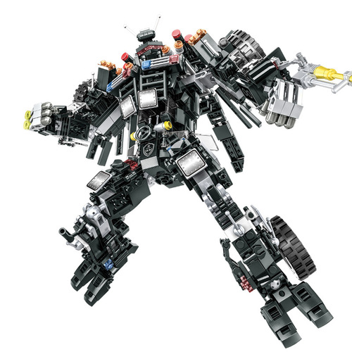 Carefully selected compatible LEGO small particle building blocks police armored vehicle model ornaments children's educational assembly and plug-in toys