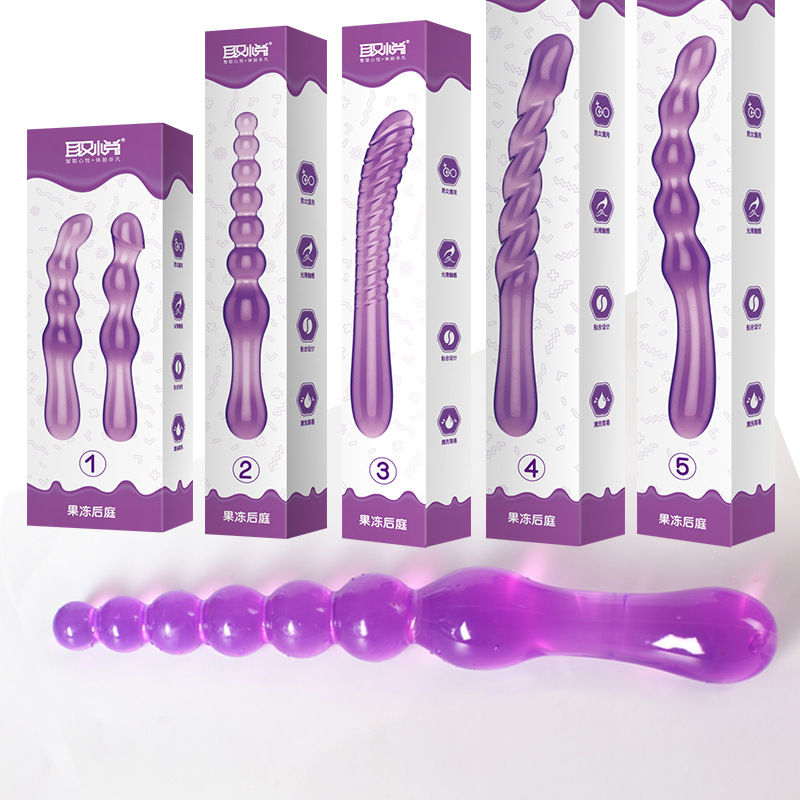 Pleasure jelly back-end bar back-end plug husband and wife fun Cynomial electric pull bead Poly massager jelly anal plug