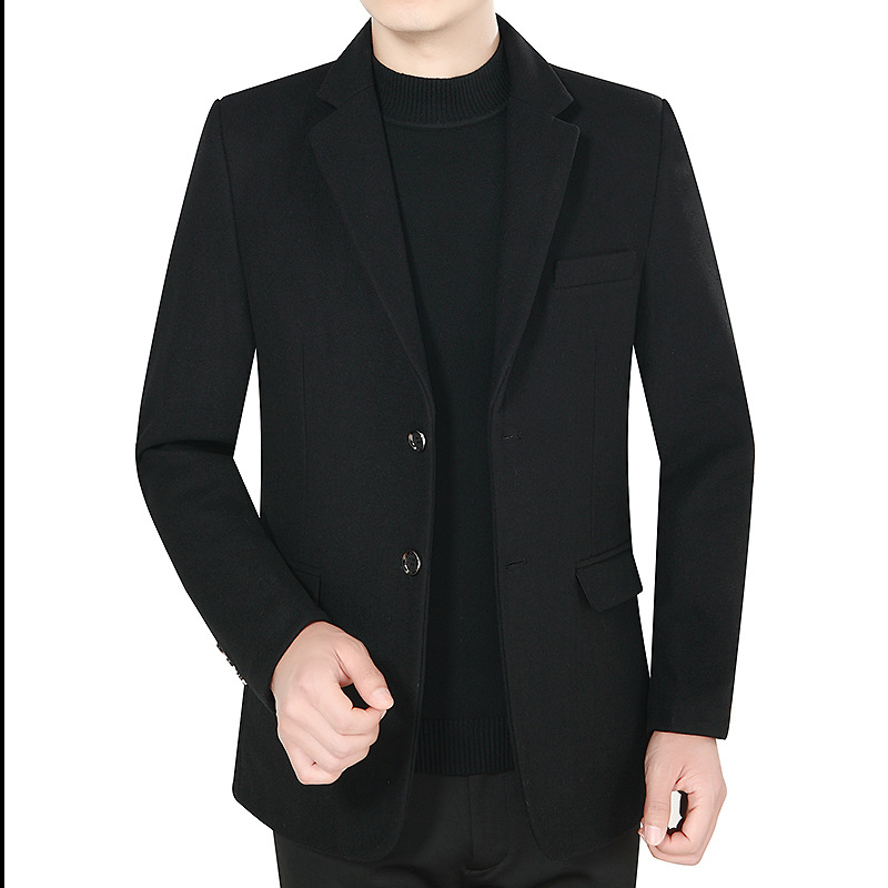 2023 primavera y otoño nueva chaqueta de traje de hombre de mediana edad casual sin planchar chaqueta de papá de hombre traje de lana