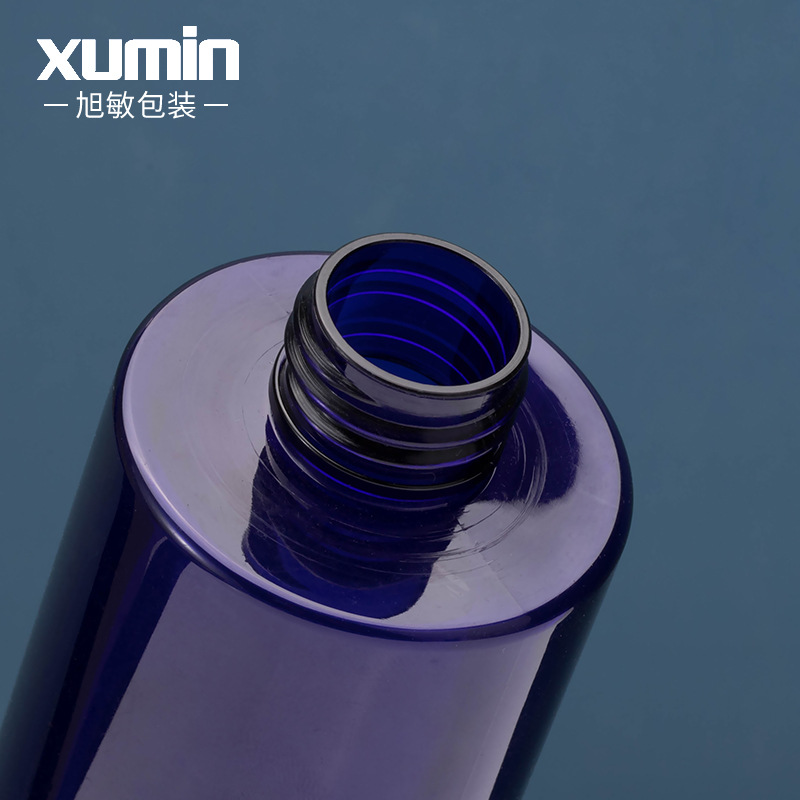 Envases cosméticos 200-250ml botella de tóner azul de plástico mate esmerilado beige blanco cubierta pura Rocío sub-botella