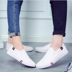 一腳蹬老北京布鞋女生百搭ins潮流低幫鞋情侶休閒小白鞋帆布鞋子