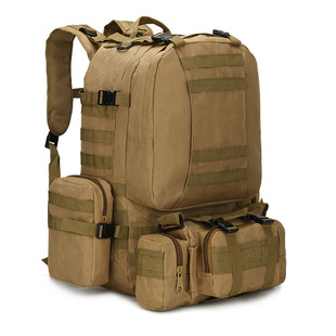 Outdoor hiking bag travel bag 50 liters camouflage tactical shoulder bag men's and women's three-in-one combination large capacity military fan bag
