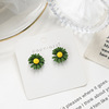 Mint green long earrings from pearl, fruit oil with tassels, crystal earings, flowered, wholesale