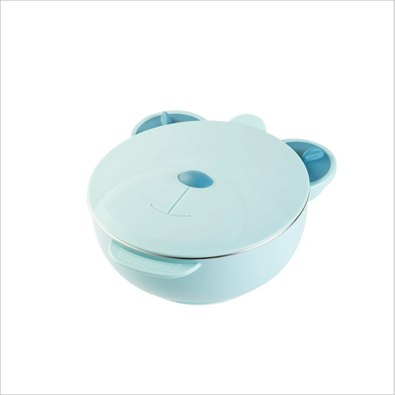 Cartoon dinner plate for baby stainless steel, children's tableware, with little bears