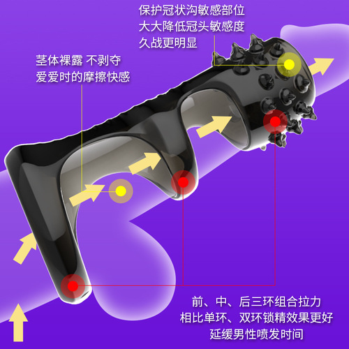 Yunman anti-shedding foreskin-resistant ring couple resonance locking sperm ring wolf braces male penis condom adult supplies