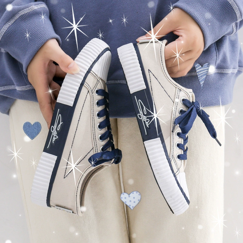 2021 весна и осень новая парусиновая обувь Женская обувь в туфлях для отлива ulzzang Harajuku винтажная бисквитная обувь оптом