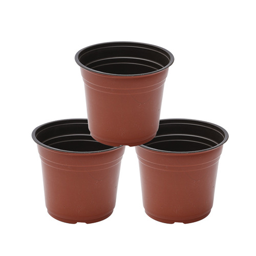 Pinghui Gardening PP Simple Nursery Cup Soft Suction Plastic Flower Pot Green Plant Garden Supplies Double Color Pot