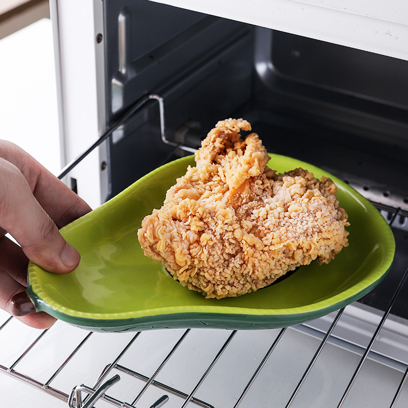 INS de estilo japonés creativo aguacate placa de cerámica hogar lindo ensalada tazón postre plato de fruta vajilla para niños