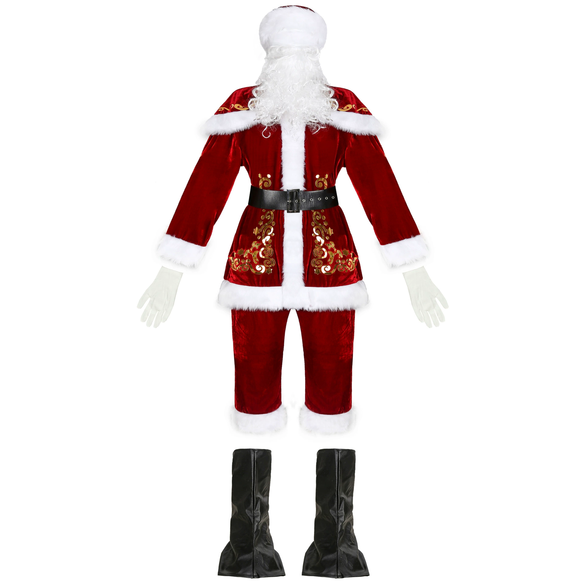 M-XXXL Плюс размер мужская рождественская одежда мужская одежда Санта-Клауса набор украшений печатает Рождественский костюм
