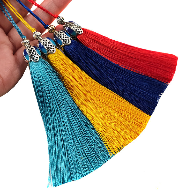 Cloisonne tassel spike Blue Hat Crown tassel vertical anti-wrinkle tassel clothing hanging tassel mobile phone shell tassel wholesale