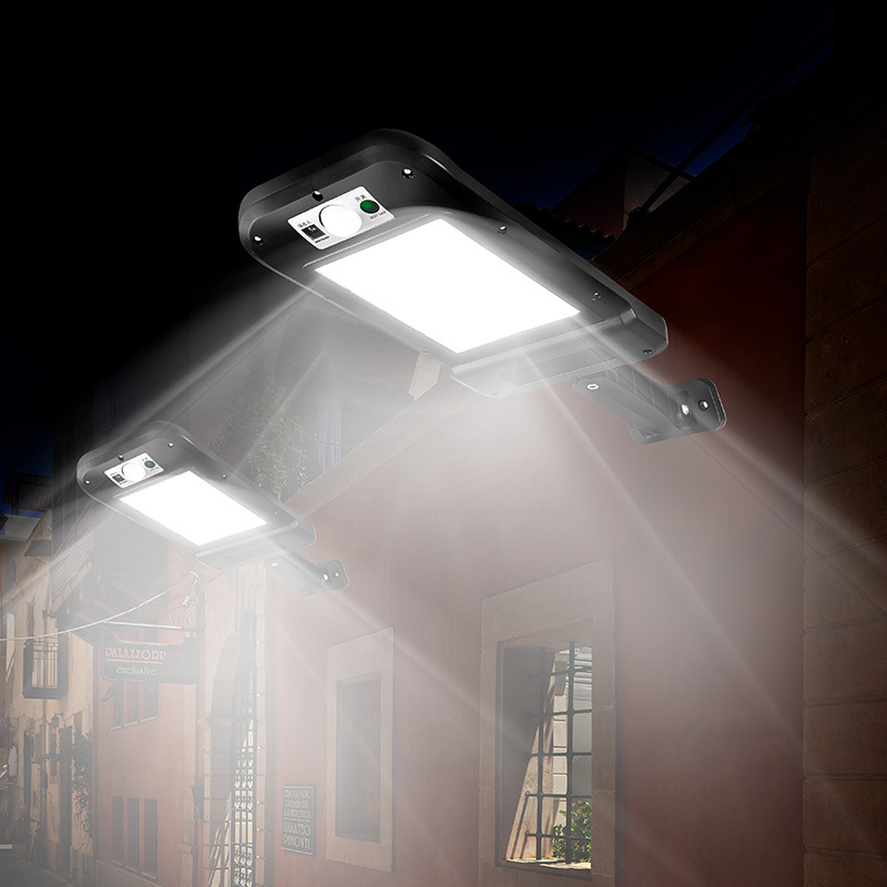 Lámpara de calle solar al aire libre inducción patio lámpara de pared inteligente con control remoto lámpara de pared al aire libre puesto lámpara de mercado nocturno