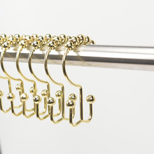 金属山字型浴帘挂钩窗帘挂钩浴帘滚珠挂钩环山字钩浴帘钩