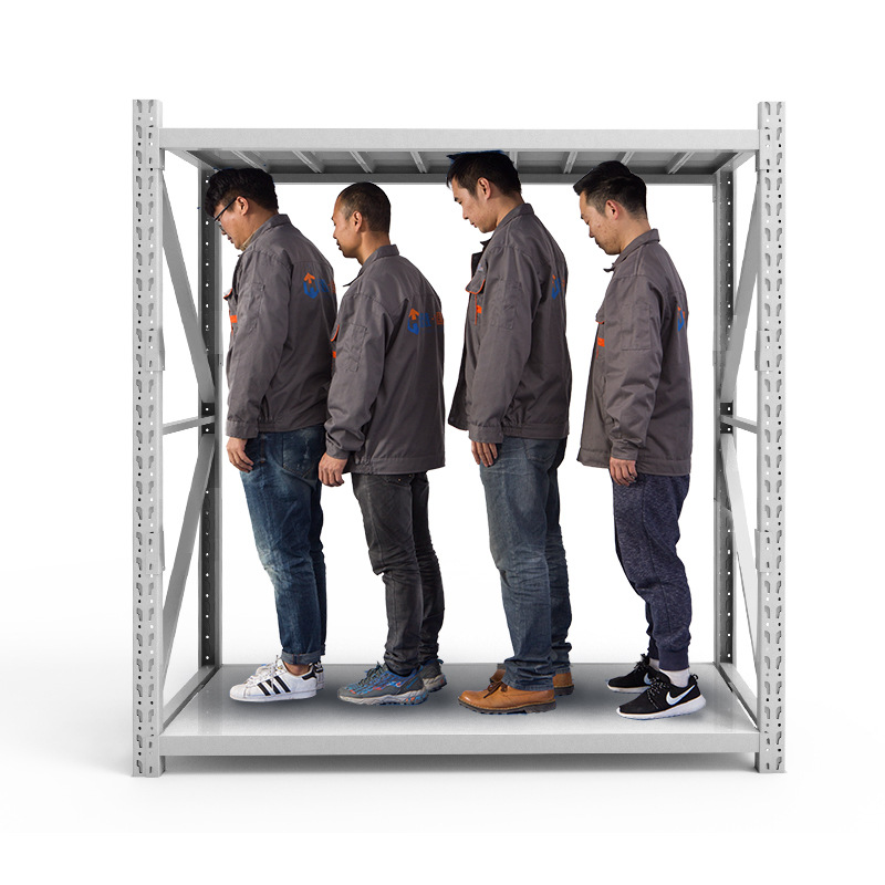 貨架倉庫置物架白色輕型貨架四層電商展示架鐵架子儲物架貨架倉儲