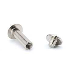 碳钢镀镍平圆头子母钉对锁螺丝钉十一字账本钉子母铆钉2/3.5/4.5