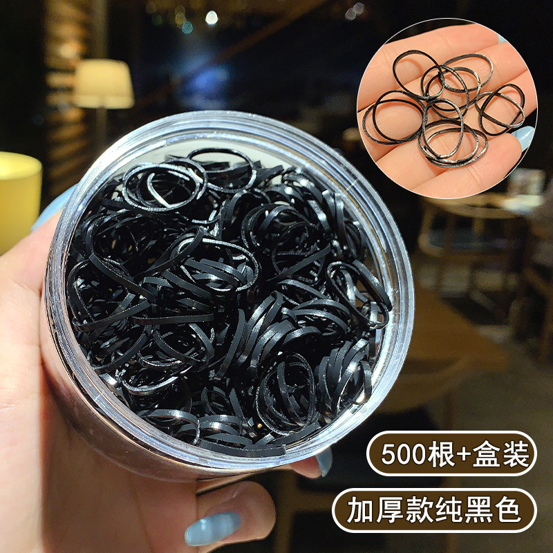 Nueva banda de goma desechable pequeña banda de pelo de las mujeres negras del todo fósforo banda de goma elástica alta Mori simple ins