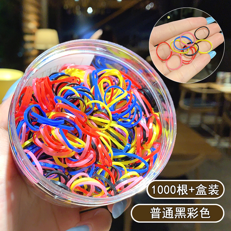 Nueva banda de goma desechable pequeña banda de pelo de las mujeres negras del todo fósforo banda de goma elástica alta Mori simple ins