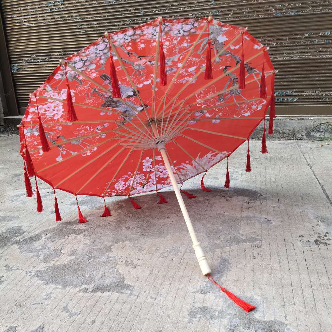 Hanfu fotografía apoyos paraguas artesanía clásica paraguas de papel engrasado Paraguas de baile de estilo chino paraguas de borla de estilo antiguo traje antiguo