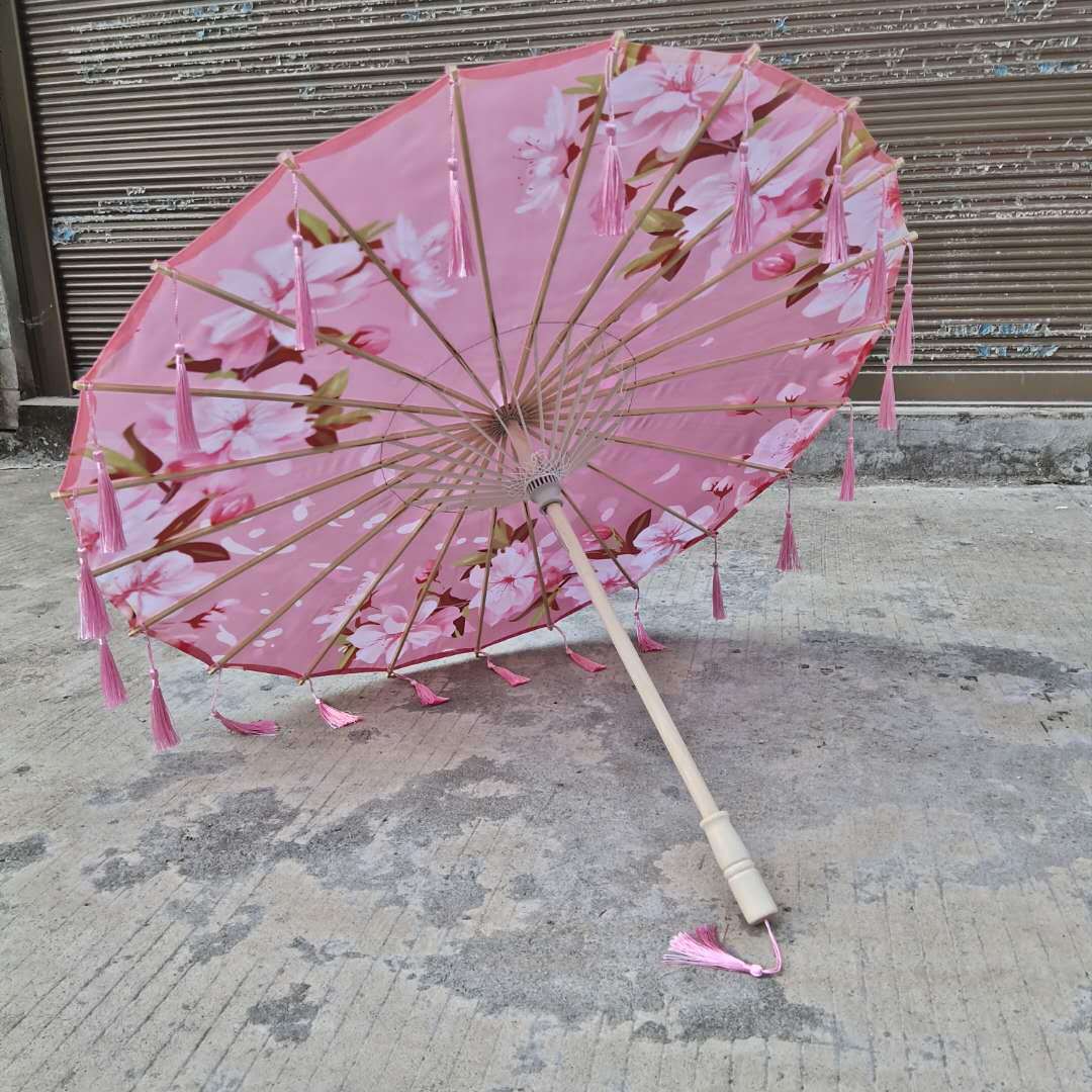 Hanfu fotografía apoyos paraguas artesanía clásica paraguas de papel engrasado Paraguas de baile de estilo chino paraguas de borla de estilo antiguo traje antiguo