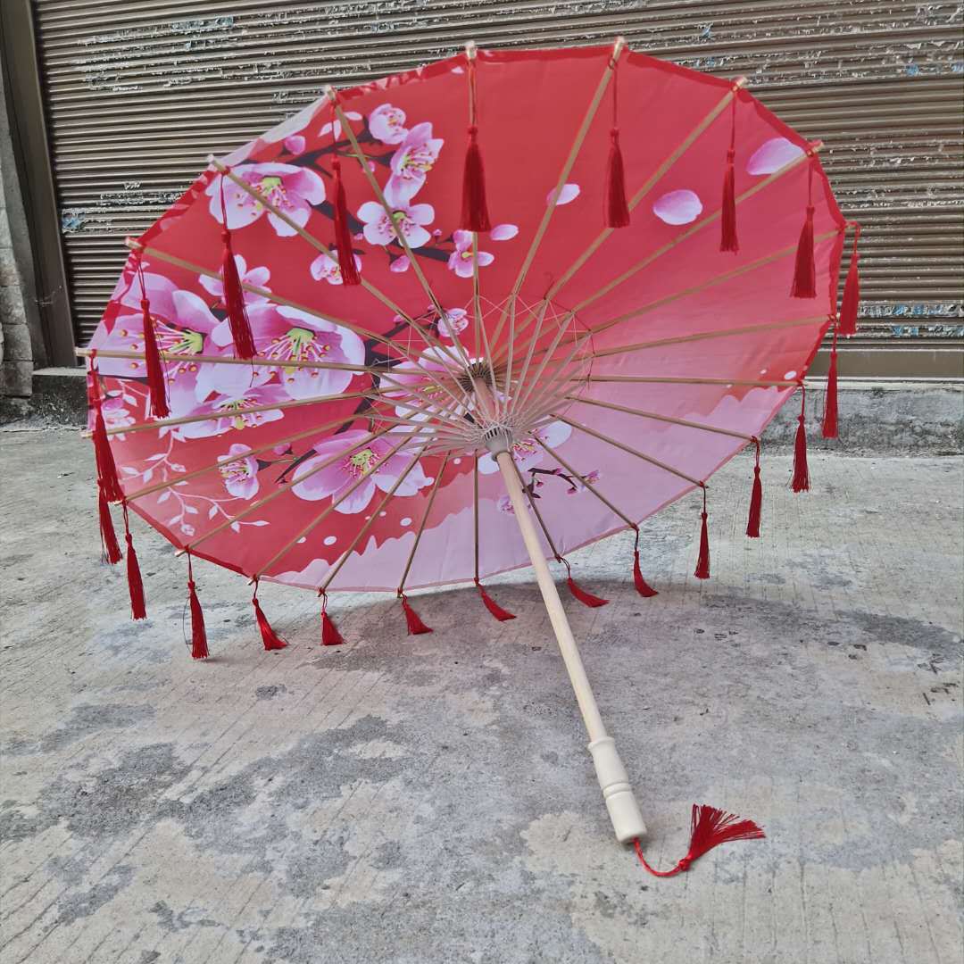 Hanfu fotografía apoyos paraguas artesanía clásica paraguas de papel engrasado Paraguas de baile de estilo chino paraguas de borla de estilo antiguo traje antiguo