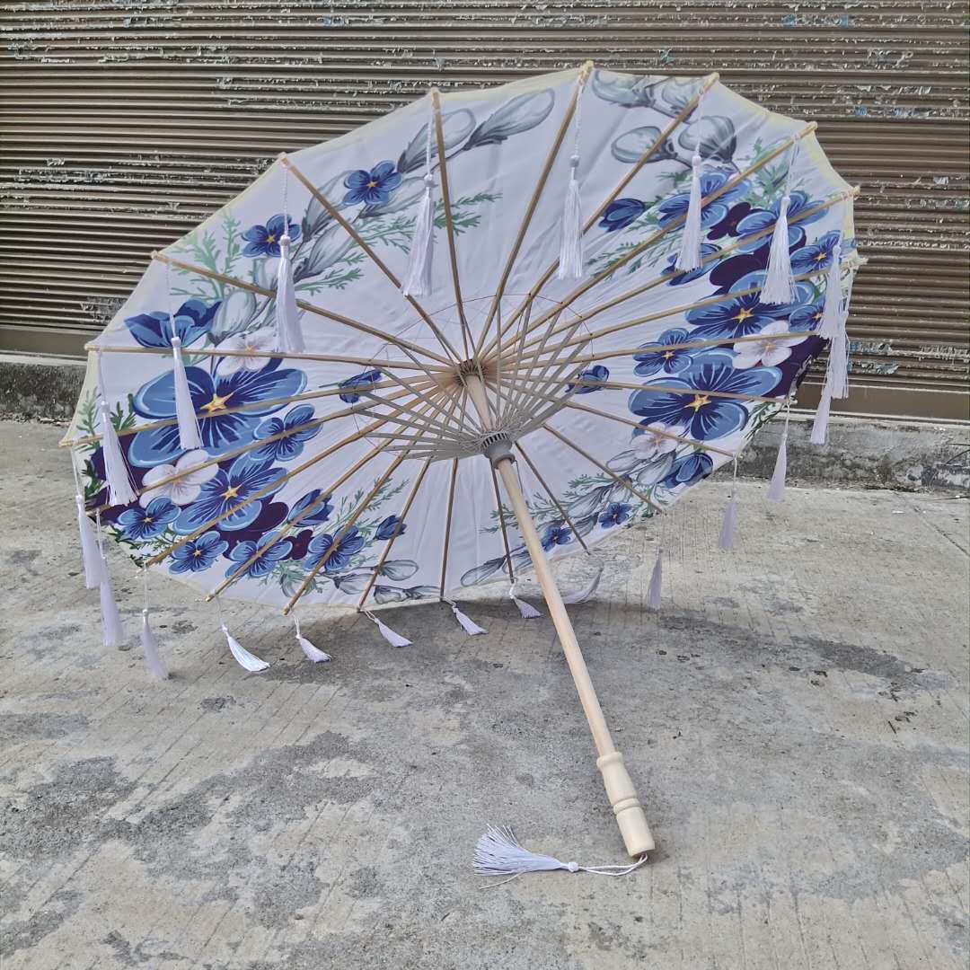 Hanfu fotografía apoyos paraguas artesanía clásica paraguas de papel engrasado Paraguas de baile de estilo chino paraguas de borla de estilo antiguo traje antiguo