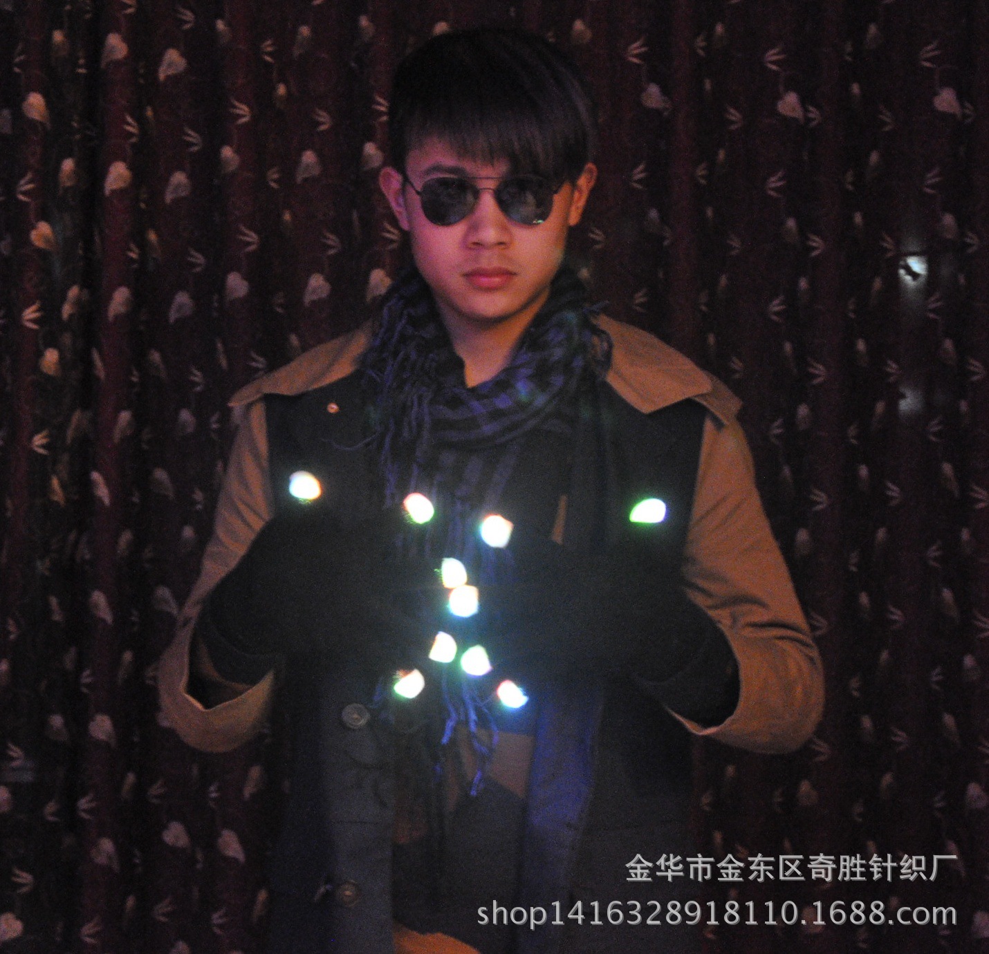 Cross-border dedicado LED noche montar flash guantes drag bar dibar etapa rendimiento color Guantes luminosos