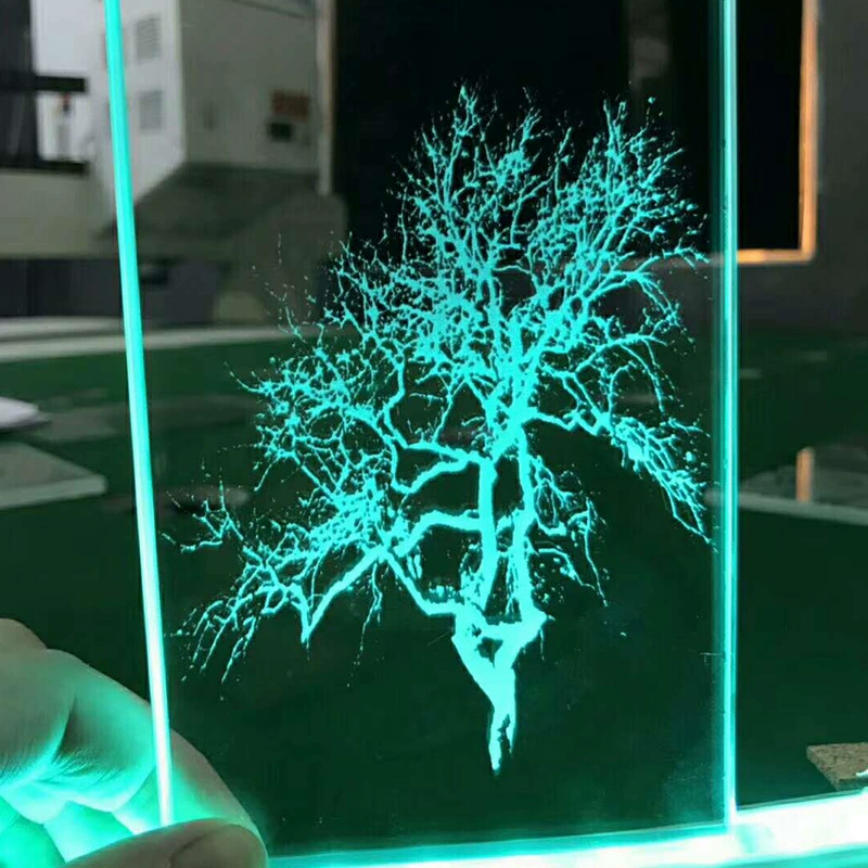Заводская специальная обработка стекла внутри резьбы по стеклу на заказ 3D лазерная резьба различные узоры прозрачное Хрустальное стекло
