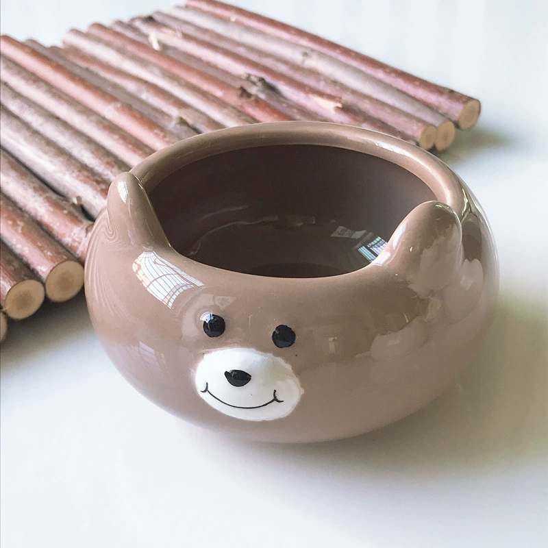 Керамическая миска для кормления домашних животных, 8,5×5 см, кормушка для мелкого хомяка и кролика, милый принт