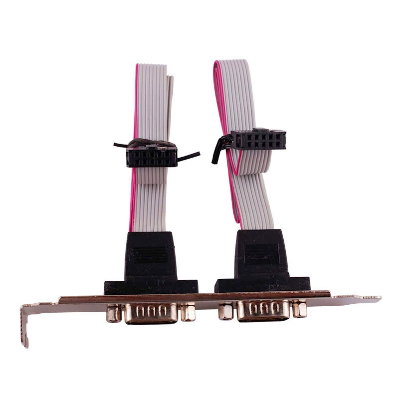 DB9 serial port expansion cable, RS232 COM ribbon with bezel, full/half height, lengths 10–50 cm