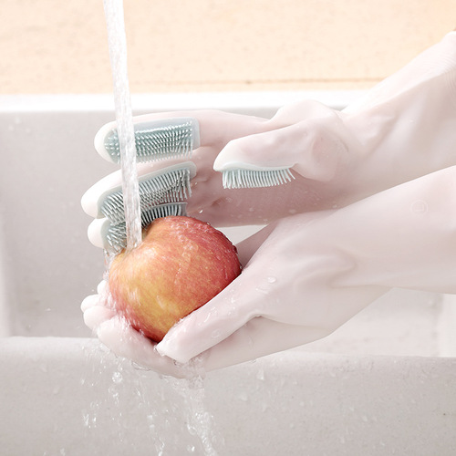 Multifunctional Finger Brush Kitchen Housework Waterproof Pet Hair Cleaning Laundry Rubber Floor Stall Wholesale Dishwashing Gloves