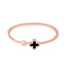 Fashionable lucky clover, golden bracelet, jewelry, accessory, Korean style, pink gold, wholesale