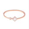 Fashionable lucky clover, golden bracelet, jewelry, accessory, Korean style, pink gold, wholesale