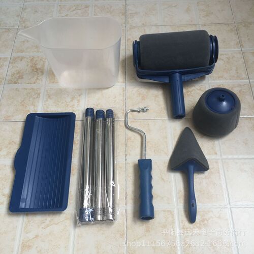 Cross-border paint brush seamless sponge roller brush household five-in-one set corner paint brush roller brush