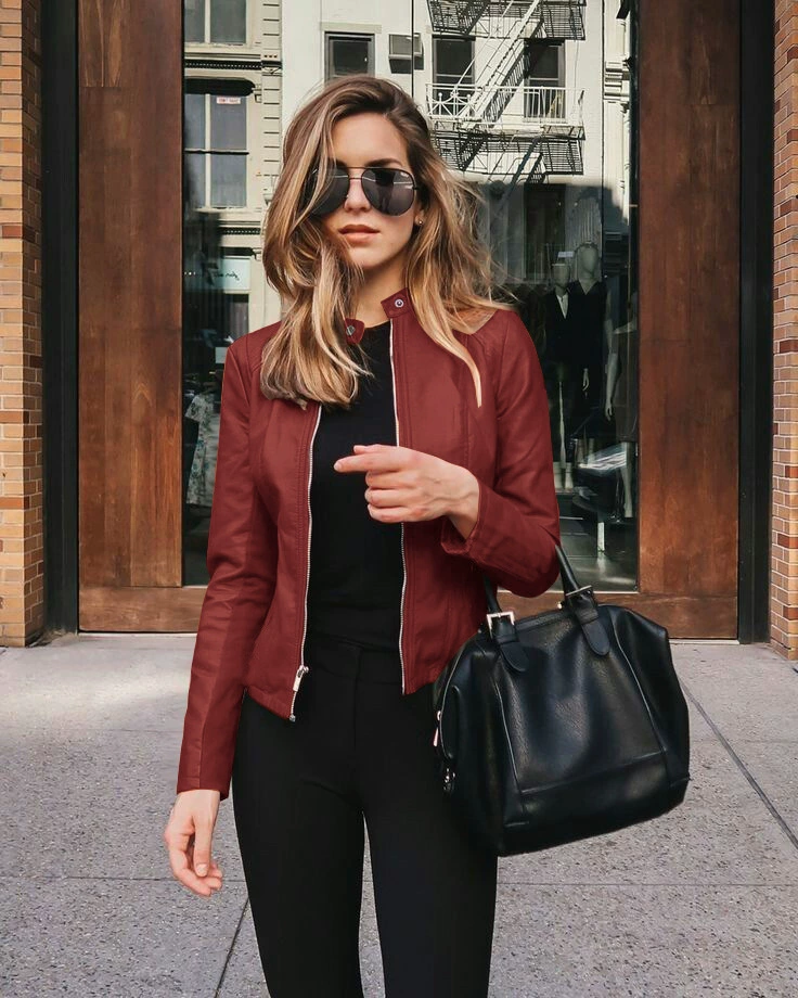 Demi-season fashionable polyurethane suit, jacket, ebay, Amazon, wish
