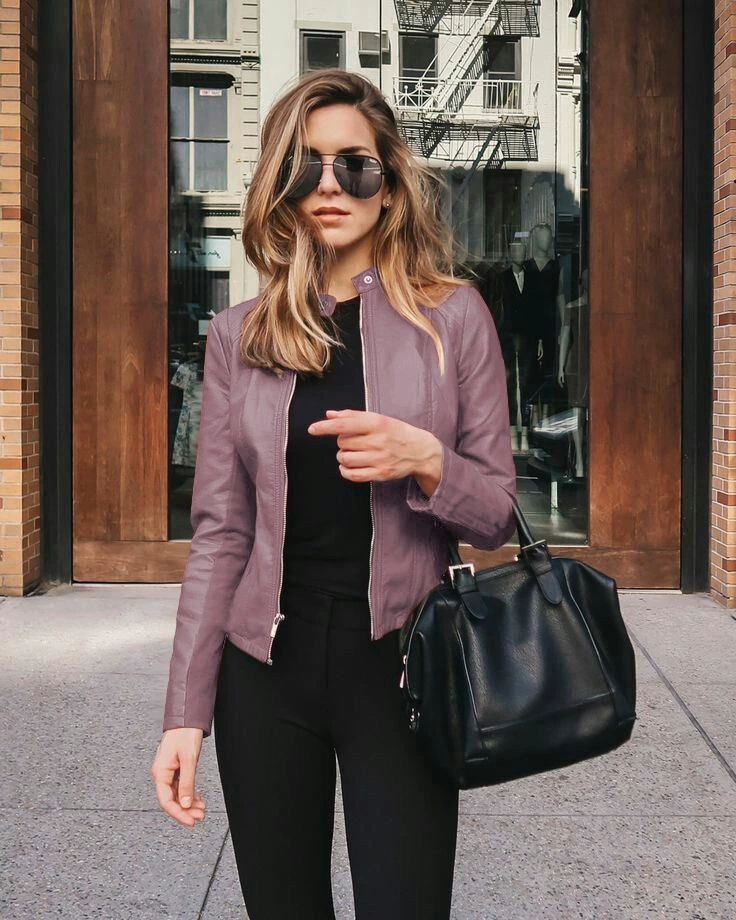 Demi-season fashionable polyurethane suit, jacket, ebay, Amazon, wish